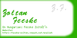 zoltan fecske business card